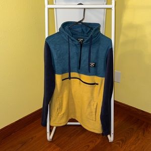 Massive Outdoor Large Fleece Pullover Hoodie Color Block Print